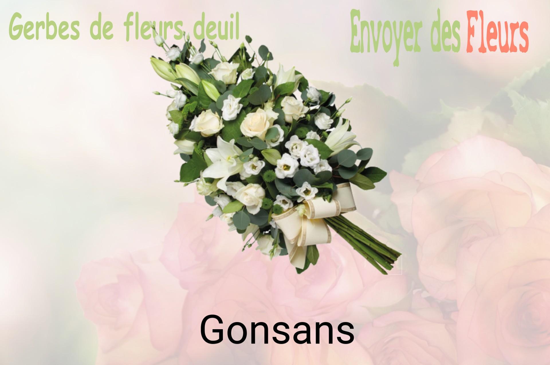 Gerbe de fleurs de deuil livrée à Gonsans